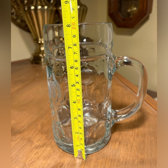 Paulaner Munchen Dimpled Clear Glass Beer Stein German Mug Large 1 Liter 32 Oz - Picture 7 of 9